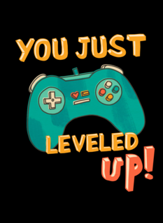 Verjaardagskaart gamecontroller level up