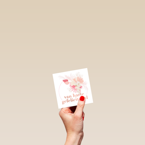 verjaardag kaart stijlvol bloemen van harte gefeliciteerd