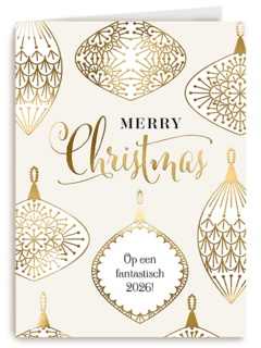 Merry Christmas gouden kersthangers