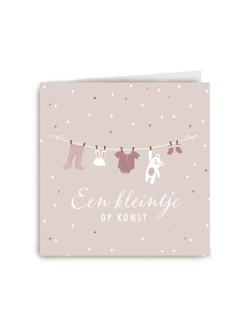 Kaart Hallmark | Zwangerschap Felicitatie | Zwangerschap Felicitatie Een Kleintje Op Komst Beige