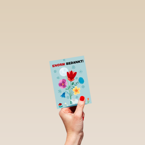 Bedanktkaart met bloemen illustratie