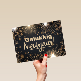 nieuwjaarskaart met vonken