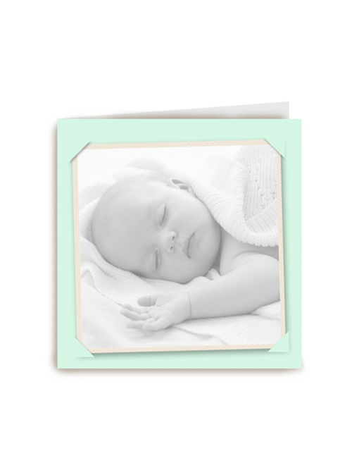 fotokaart baby groene rand