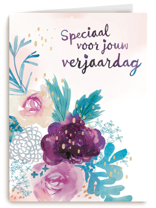 Verjaardagskaart Hallmark | Aquarel Bloemen