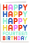 happy fourteenth birthday with these colours