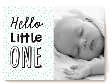 fotokaart hello little one blauw
