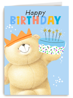 Forever Friends Happy Birthday cake blue
