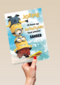 op kamp kaart met coole minions