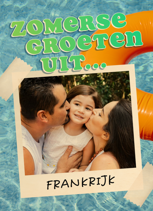 Houten Kaart Groetjes Uit | Houten Kaart Hallmark | Groetjes Uit | Zomer Groeten Uit Zwembad
