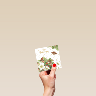 Kerstkaart klassiek Marjolein Bastin Winterkoninkje