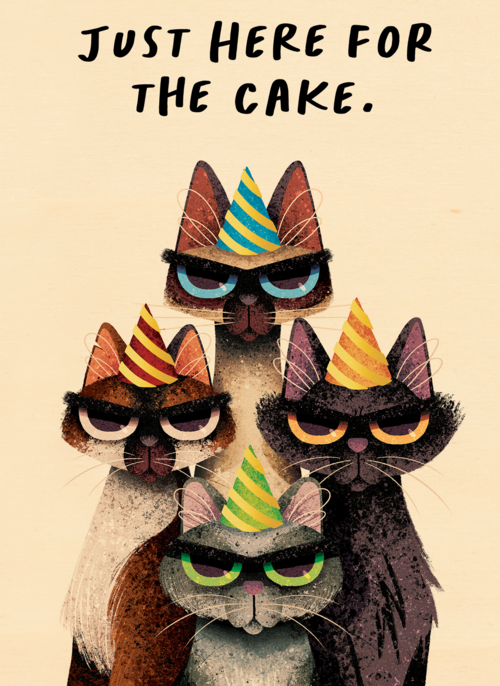 verjaardag kaart folio just here for the cake