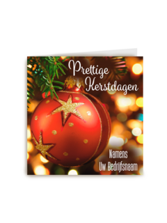 zakelijke kerstkaart met rode kerstbal
