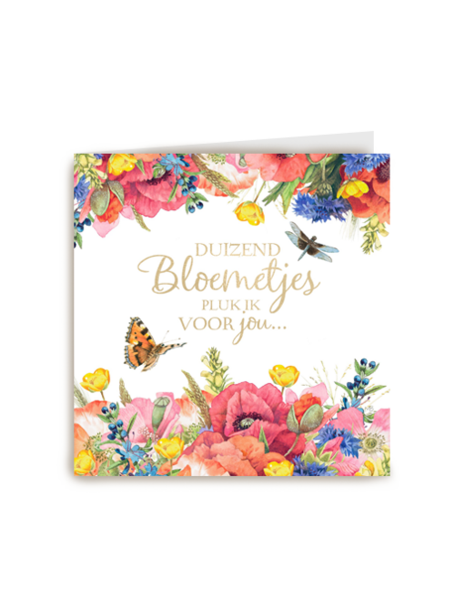 kaart flowers duizend bloemetje pluk ik voor jou