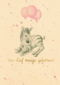 Babykaart dochter Zebra met roze ballonnen