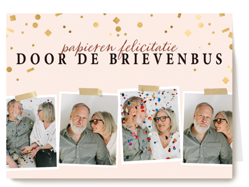 felicitatie kaart foto papieren felicitatit door de brievenbus