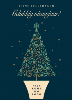 zakelijke kerstkaart met kerstboom en logo