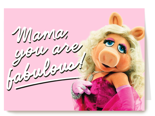 moederdag kaart miss piggy mama you are fabulous