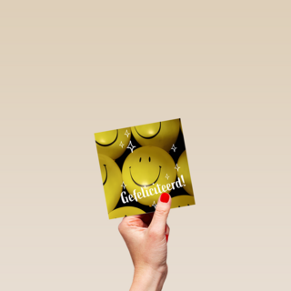 Gefeliciteerd smiley ballon