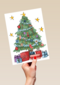 kerstkaart hip kerstboom getekend matia studio