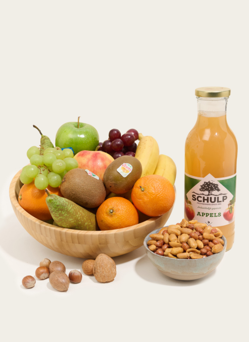 Fruitmand Cadeaubox Met Fruitsap En Notenmix | Hallmark Cadeau Drank En Eten |