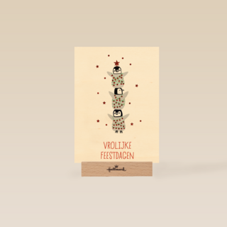 Kerstkaart Hip Pinguins Vrolijke feestdagen