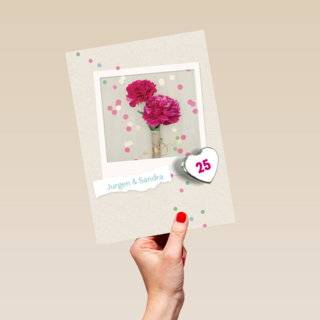 polaroid met roos