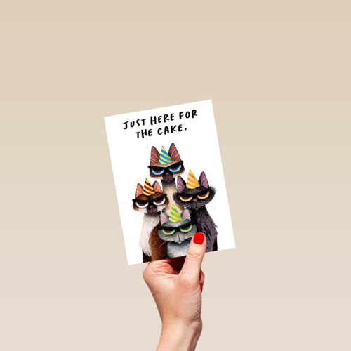 verjaardag kaart folio just here for the cake