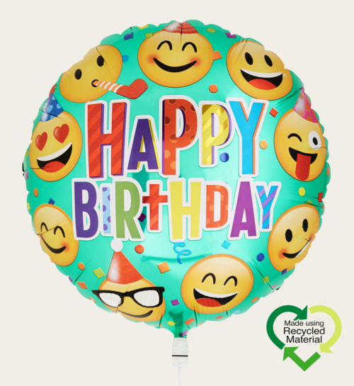 Ballon Happy Birthday Smiley Emoji Multi Eco
