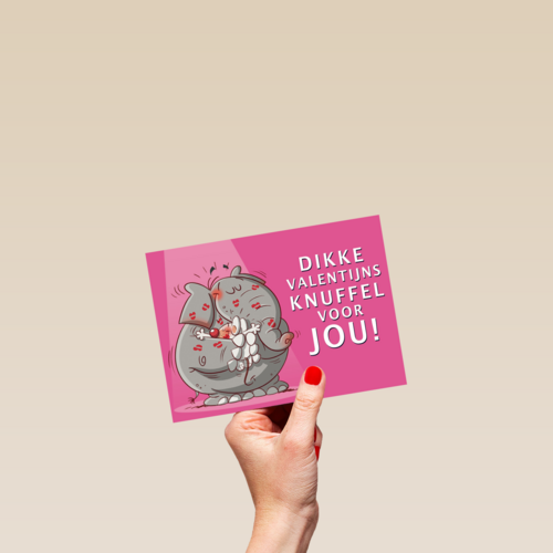valentijnkaart dikke valentijnsknuffel voor jou
