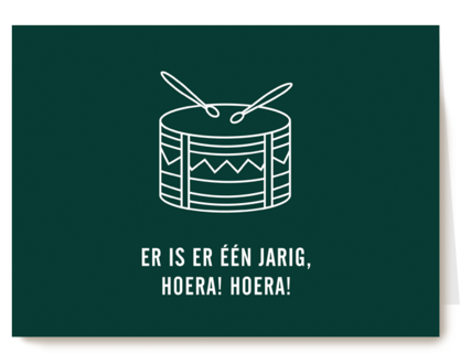 verjaardagskaart tromgeroffel