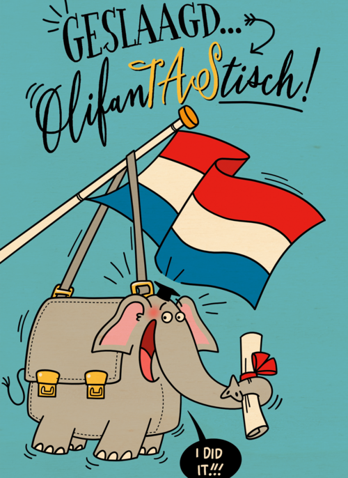 Geslaagd kaart Olifantantastisch