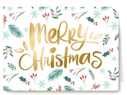 Kerstkaart merry christmas mistletoe