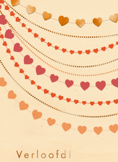 Verloving kaart kralen met hartjes