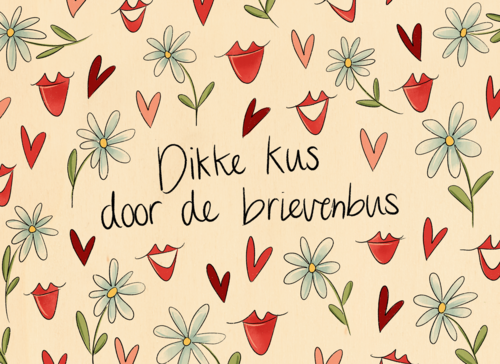 zomaar kaart matia studio dikke kus door de brievenbus