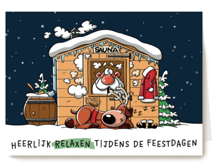 Kerstkaart heerlijk relaxen