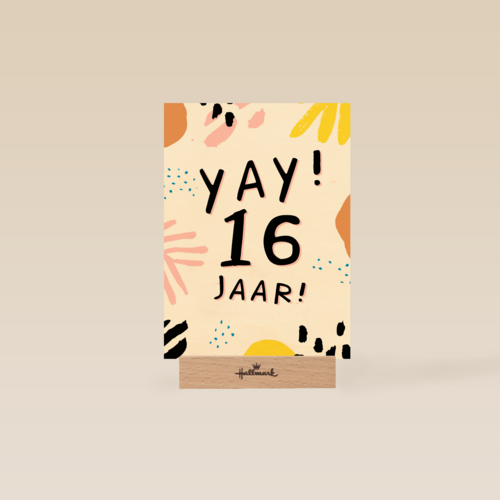 Verjaardagskaart Tiener jongen meisje 16 jaar yay