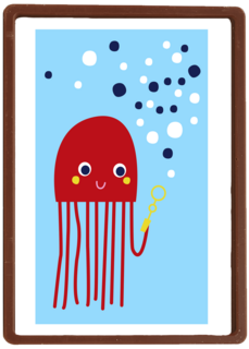 Zwemdiploma kaart met kwal