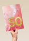 verjaardag kaart leeftijd 50 vrouw ballon