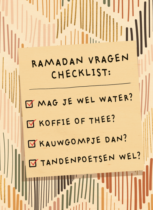 Houten Kaart Ramadan | Houten Kaart Hallmark | Ramadan | Ramadan Vragen Checklist