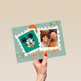 fijne kerstdagen fotokaart mickey
