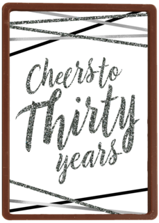 Verjaardagskaart Cheers to 30 years