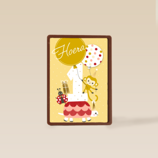 eerste verjaardag met een aapje en schildpad