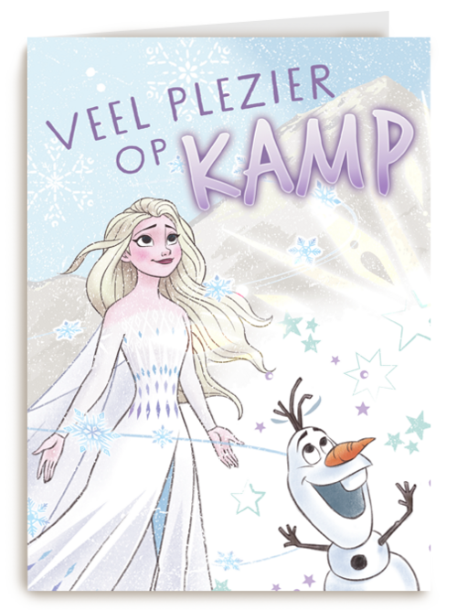 Op kamp kaart Elsa en Olaf van Frozen