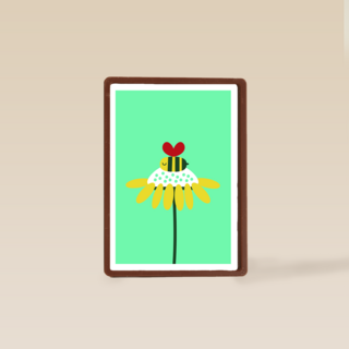 Zomaar kaartje bloem met bij