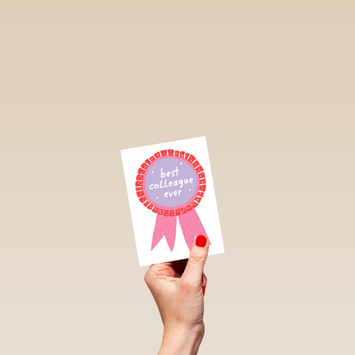 Bedankt kaart thuiswerken best collegue ever roze