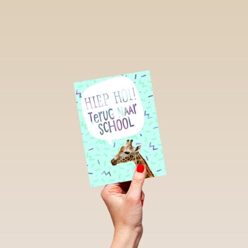 Back to school kaart Giraffe