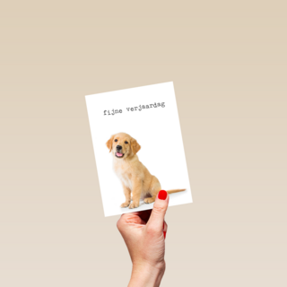 Verjaardagskaart Furry cuddles hond