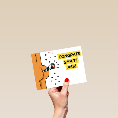 geslaagd kaart congrats smartass