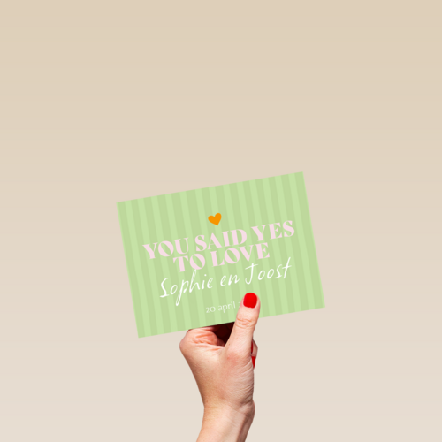 You said yes to love text editable