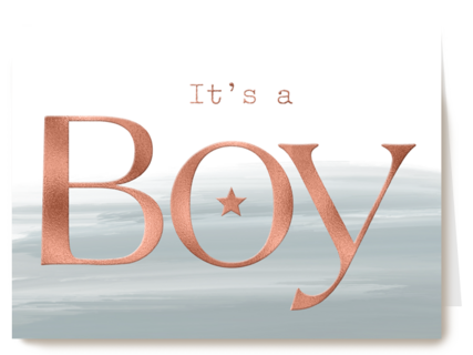 its a boy with metallic text